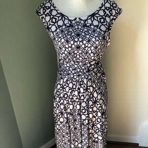 Maeve Purple and White Dress From Anthropologie